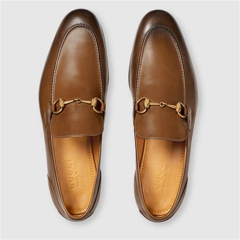 gucci loafers brown men|men's gucci jordaan loafer.